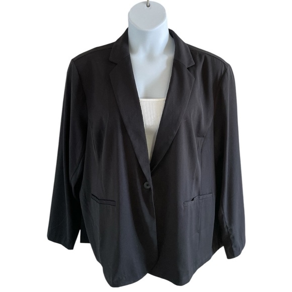 Maurices Blazer Jacket Single Button Notched Lapel Black Career Office 3X - Picture 1 of 14